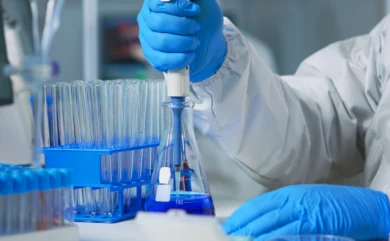 Quality control testing of pharmaceutical intermediates in Indian manufacturing laboratory.