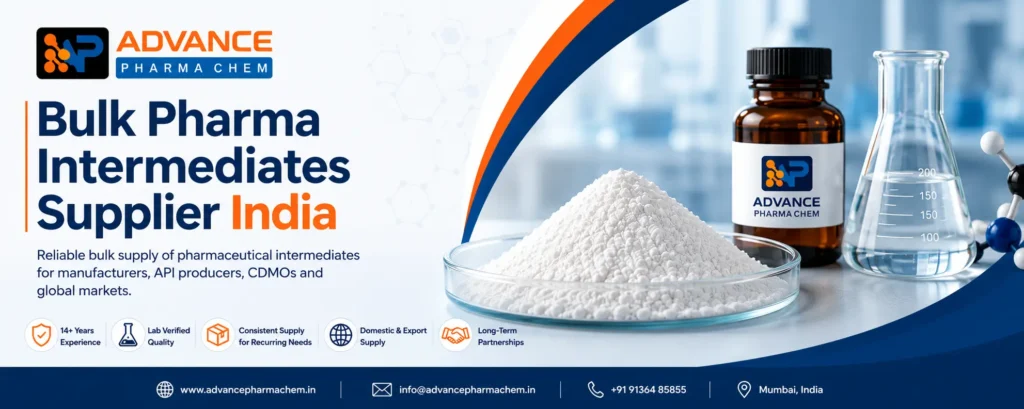 Advance Pharmachem bulk pharma intermediates supplier in India with pharmaceutical laboratory and quality supply imagery